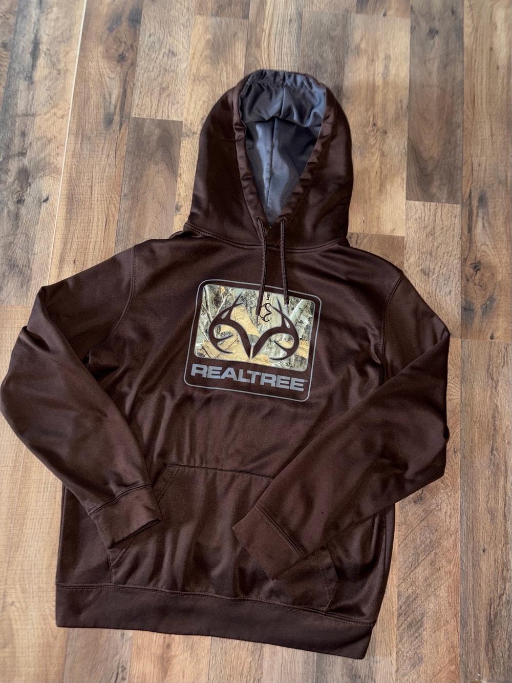Realtree Brown Hooded Pullover Sweatshirt
